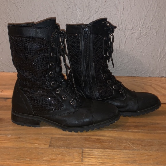 Black sequined boots - Picture 2 of 5